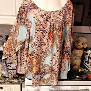 l Spense Women's Paisley Print Top - Multicolor Size 4X